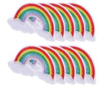 SUPVOX 10pcs Rainbow Embroidery Iron-on Patches Small Clothes Repairing Appliques DIY Decorative Stickers for Jackets Hats Bags Adults