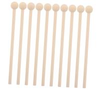 SUPVOX 10pcs Rhythm Sticks Round Head Wooden Mallets for Musical Instruments DIY Craft Materials for Developing Rhythm Skills and Enhancing Entertainment Value