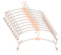 SUPVOX 10pcs Rose Gold Underwear Hangers Set Thick Threaded Iron Wire and Bra Clip Hangers Non-slip Women’s Bra Organizer for Closet Storage