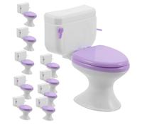 SUPVOX 10pcs Scale Miniature Toilet Seats for Dollhouse Bathroom Furniture Realistic Plastic Dollhouse Accessories Compact Design for Creative Roleplay and Micro Landscape Scenes