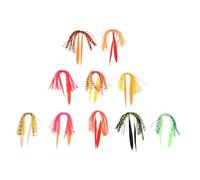 SUPVOX 10pcs Silicone Fishing Skirts Lightweight Realistic Spinnerbait Lure DIY Kit Multi-color for Outdoor Bass Pike Trout Fishing Accessories