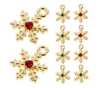 SUPVOX 10pcs Small Alloy Snowflake Charms Crystal Rhinestones for Jewelry Making DIY Crafts Christmas Pendants Mini Hanging Charms for Handmade Decor