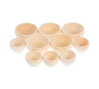 SUPVOX 10pcs Small Wooden Bowls for DIY Crafts and Painting Natural Unfinished Wood Mini Bowls for Montessori Learning Sorting Autumn Decorations and Home Art Projects