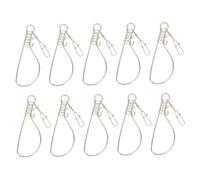 SUPVOX 10Pcs Stainless Steel Fishing Stringer Portable Alive Fish Stinger Clip Lock Device with Barrel Swivel and Reinforced Pin for Outdoor Fishing Control