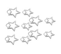SUPVOX 10pcs Star Shaped Carabiner Keychain Metal Snap Hooks for DIY Crafts Hiking Mountaineering Outdoor Gear Accessories