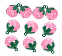 SUPVOX 10Pcs Strawberry Shaped Pet Collar Bells Cute Metal Pendants Charms for Cat Dog Accessories Birthday Gift Decoration