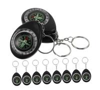 SUPVOX 10pcs Survival Compass Mini Keychain Pocket Backpack Compass Equipment Mini Navigation for Backpack Hiking Bulk Black