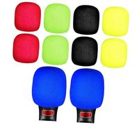 SUPVOX 10pcs Thickened Microphone Sponge Covers, Multi-color Foam Mic Protective Covers for Ktv and Home Use, Universal Soft Microphone Accessories with Black, Yellow, Red, Azure, Green