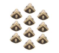 SUPVOX 10pcs Triangular Mini Suitcase Corner Wraps Metal Box Feet for Dollhouse Accessories DIY Doll Suitcase and Handbag Decorative Hardware Antique Bronze Finish
