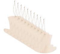 SUPVOX 10pcs Unfinished Wooden Hat Cutouts for DIY Crafts, Hat Shaped Wood Slices in Beige, Lightweight and Decorative, for Painting and Hanging Ornaments