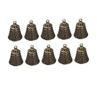 SUPVOX 10Pcs Vintage Brass Pet Bells Decorative Collar Bells for Cats and Dogs DIY Hanging Ornaments for Christmas Wedding Party Accessories