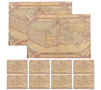 SUPVOX 10pcs Vintage Map Kraft Paper Flower Wrapping Paper for Wrap and Book Cover in Retro Style
