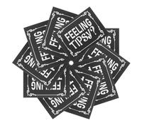 SUPVOX 10pcs Waterproof Self-Adhesive Feeling Tipsy Tip Labels Black and White Bar Restaurant Stickers for Waiters and Bartenders, Decorative Warning Decals for Hospitality Use