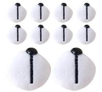 SUPVOX 10pcs White Cotton Safety Nose Set for Stuffed Animals DIY Craft, Plush Doll Nose Accessories for Crochet Dolls and Handmade Animal