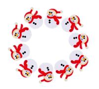 SUPVOX 10pcs White Snowman Iron-on Patches Christmas Embroidered Appliques for Garments Holiday Sewing Crafts Party Decorations
