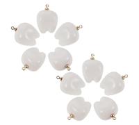 SUPVOX 10pcs White Tooth Pendant Charm Fake Teeth Dangle Charms for Jewelry Making Necklace Bracelet Dentist