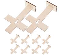 SUPVOX 10pcs Wooden Cross Craft Set Rustic Decorative Wood Ornaments Unfinished Desktop Crosses for DIY Home and Religious Easter Decoration