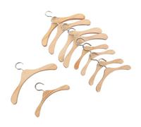 SUPVOX 10pcs Wooden Doll House Miniature Hangers for Doll Clothes Tiny House Hangers Simulation Mini Props Hanging Racks