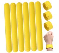 SUPVOX 10pcs Yellow Silicone Slap Bracelets for Boys Party Favors Elastic Wristbands with High Temperature Resistance and Skin Friendly Material for Birthday and Childrens Day