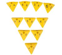 SUPVOX 10pcs Yellow Triangle Soccer Field Marker Cones for Outdoor Training | Numbered Pe Markers, Lightweight Portable Set for School Sports Equipment, Quick Ground Marking