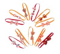 SUPVOX 11pcs Adjustable Dog Bow Tie Collar for Cats and Dogs Fall Thanksgiving Halloween Pet Accessories with Maple Leaf and Pumpkin Designs Party Decoration Neckties for Puppy Grooming