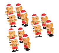 SUPVOX 12 pcs Christmas Wind Up Gingerbread Man for Adorable Holiday Playthings with Smooth Surface and Safe Funny Novelty Gifts to Encourage Walking and Crawling