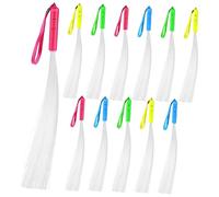 SUPVOX 12 Pcs LED Fiber Optic Wands Glow Sticks for Party Favors Concert Props with Comfortable PVC Handle Lightweight Flashing Light Sticks Red Green Blue Yellow for Music Festivals and