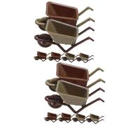 SUPVOX 12 Pcs Miniature Wheelbarrow for Dollhouse Micro Garden Accessories Decorative Tiny Plastic Models for Mini House Landscape Display and Parent Play