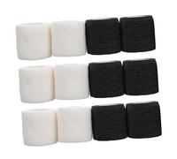 SUPVOX 12 Rolls Self-adhesive Non-woven Sports Grip Wraps for Fitness and Injury Support Black White