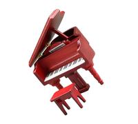 SUPVOX 12 Scale Miniature Piano Model with Music Stool, Dollhouse Mini Piano Set in Redwood Color, Decorative Furniture for Dollhouse and Photography Props
