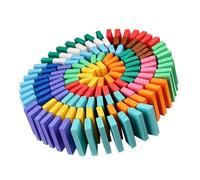 SUPVOX 120pcs Colorful Wooden Domino Blocks Educational Building for Early Learning Playset with Smooth Surface and Bright Colors for Preschool Development