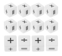 SUPVOX 12pcs Acrylic Math Dice with Arithmetic Symbols for Learning Aid Comfortable Grip Classroom Teaching Accessories for Addition Subtraction Multiplication Division Games