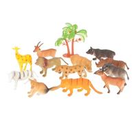 SUPVOX 12pcs Animal Set with Tiger and Jungle Creatures Mini Plastic Figures for ’ Educational Play, Cake Decorations, and Shower Party
