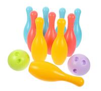 SUPVOX 12Pcs Bowling Set Interactive Sports Game for Parent Play Includes Plastic Pins and Balls Eco Friendly Safe Indoor Outdoor Activity Random Color