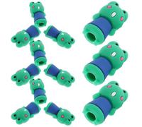 SUPVOX 12pcs Cartoon Pencil Caps Protective Lids Plastic Pencil Covers Lovely Frog Design Extenders for Primary School Students’ Stationery Supplies