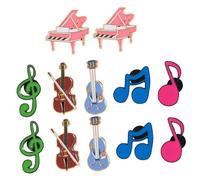 SUPVOX 12pcs Creative Enamel Brooches Featuring Guitar Piano Cello and Musical Notes for Backpack Clothes Hat Decoration for Music Lovers