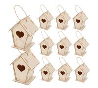 SUPVOX 12pcs DIY Wooden Birdhouse Kit for Paintable Craft Set for Outdoor Bird Feeder Fun Family Activity for Boys for Garden Decor and Creative Projects