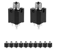 SUPVOX 12pcs Female Audio Jack: 6.35mm TRS Socket Adapter 3 Pin Connector - Mixer Speaker Amplifier Audio Adapter - Stereo Socket For Studio