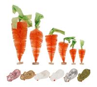 SUPVOX 12Pcs Glitter Foam Easter Decoration Set - 6 Rabbits & 6 Carrots Figurines - Assorted Sparkly Easter Ornaments for Tiered Tray, Table Centrepiece & DIY Spring Crafts - Shatterproof & Lightweig