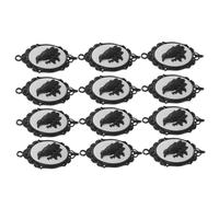 SUPVOX 12pcs Gothic Alloy Crow Pendants with Embossed Design Vintage Halloween Charms for Necklace Bracelet DIY Crafting Drop Dangle Accessories for Dark Themed Jewelry