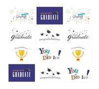 SUPVOX 12pcs Graduation Season Cards with Envelopes, Unique Assorted Colour Design on Premium White Paper, Party Blessing Cards to Write Wishes and Regards for Friends and Assorted Style
