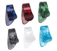 SUPVOX 12pcs Guitar Thumb Finger Picks Ultra Thin Plectrums for Bass and Acoustic Guitar Practice Lightweight Comfortable Design with Colors Red White Black Light Blue Dark Blue Green