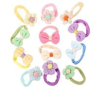 SUPVOX 12pcs Hair Ties Elastic Rubber Bands for Floral Bow Hair Accessories Soft Cloth Ponytail Holders Birthday Party School Use
