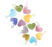 SUPVOX 12pcs Heart Pendant Charm Flowing Sand Ornament Diy Jewelry Making Romantic for Valentines Day