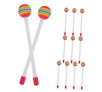 SUPVOX 12pcs Kids Drum Mallets - Rainbow Drum Mallets Soft Foam Head Percussion Sticks with Handles Plastic Drumsticks for Home and School Use