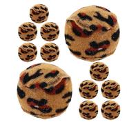 SUPVOX 12pcs Leopard Print Chew Balls for Cats and Dogs Interactive Fabric Pet Toys for Chasing and Teething Soft Cat Play Balls for Indoor Exercise