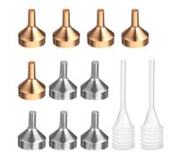 SUPVOX 12pcs Metal Mini Funnels for Transferring Perfume and Essential Oils, Includes 5 Gold + 5 Silver Small Funnels with 2 Spring Droppers 3ml, Kitchen and Laboratory Liquid Transfer