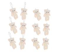 SUPVOX 12pcs Mini Plush Bear Keychain Tiny Stuffed Bear Charms for DIY Bag Accessories Cute Miniature Hanging for Party Favors Graduation and Personal Decor