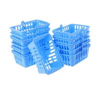 SUPVOX 12pcs Mini Shopping Baskets with Handles for Doll House and Micro Scene Decoration Lightweight Tiny Retail Baskets for Miniature Fairy House Craft Projects Blue