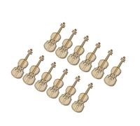 SUPVOX 12pcs Mini Wooden Musical Violin Set, Creative Small Photo Prop and Mini House Ornament, Adorable Wood Violin Models for Dollhouse Decoration and Collectibles
